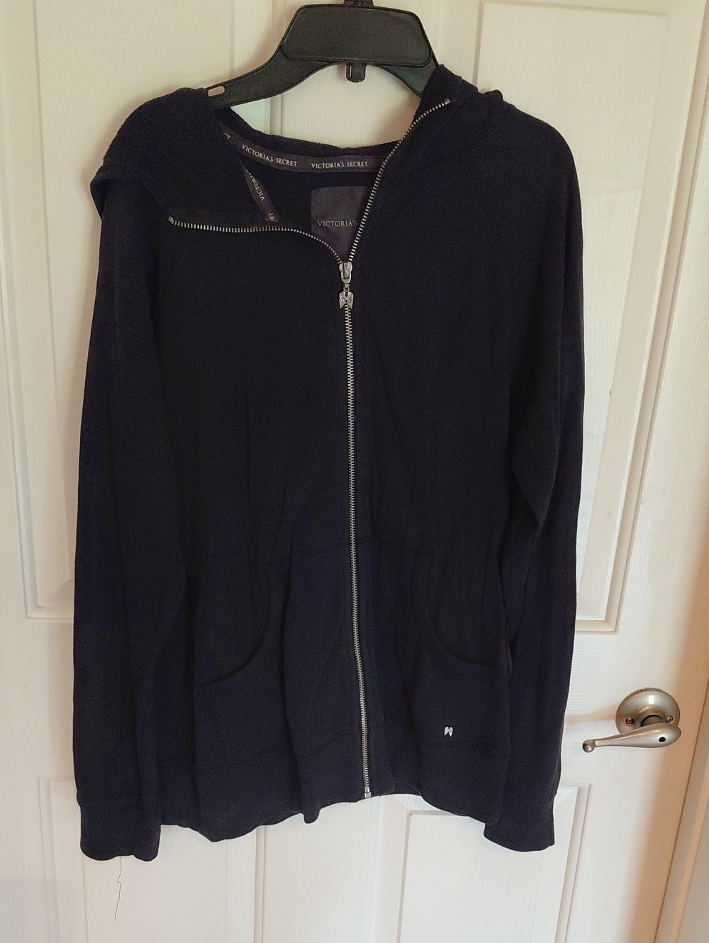 Victoria's Secret Black Zip Front Hoodie Jacket
